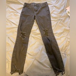 American eagle black ripped skinny jeans